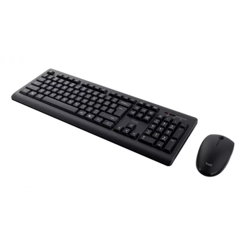 Bezdrôtová klávesnica a myš set TRUST Primo – full-size QWERTY membránová klávesnica, RF wireless, čierna, vrátane myši