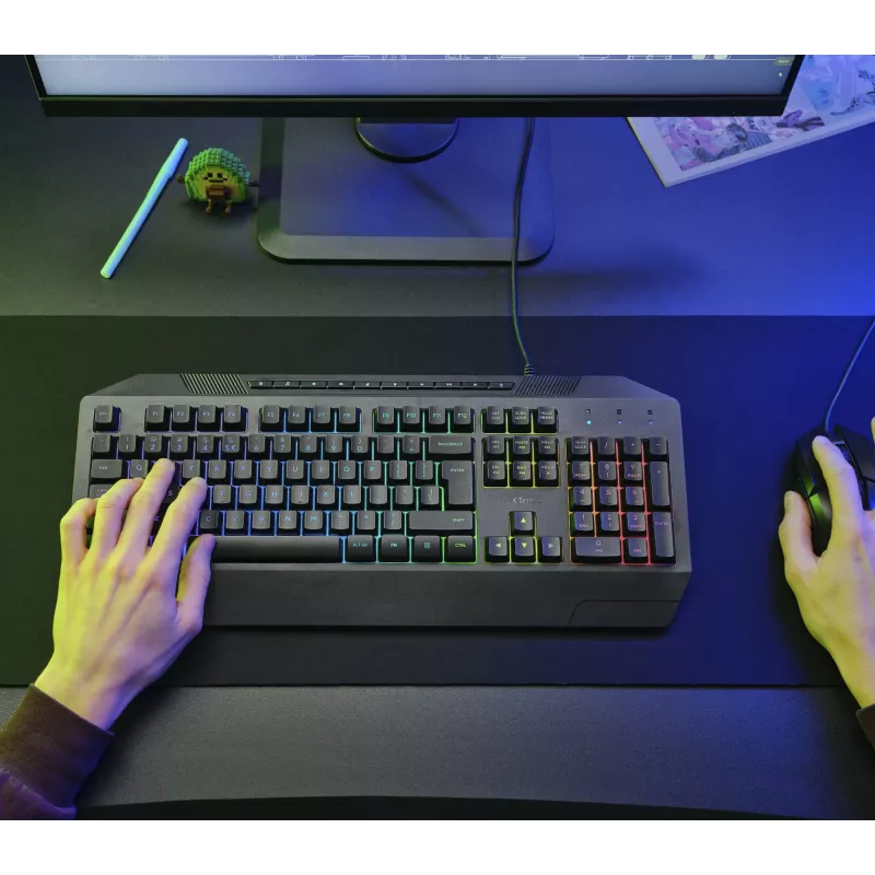Trust GXT 836 Evocx klávesnica gaming USB AZERTY belgická čierna