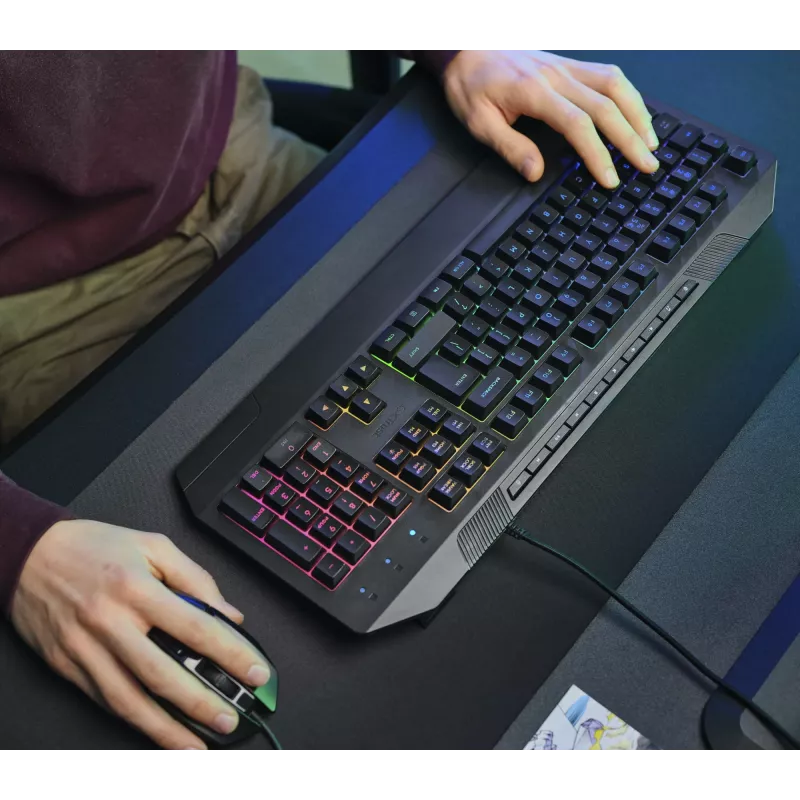 Trust GXT 836 Evocx klávesnica gaming USB AZERTY belgická čierna