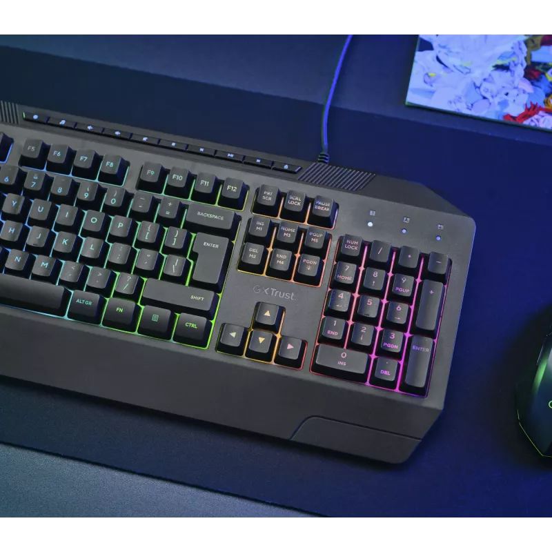 Trust GXT 836 Evocx klávesnica gaming USB AZERTY belgická čierna