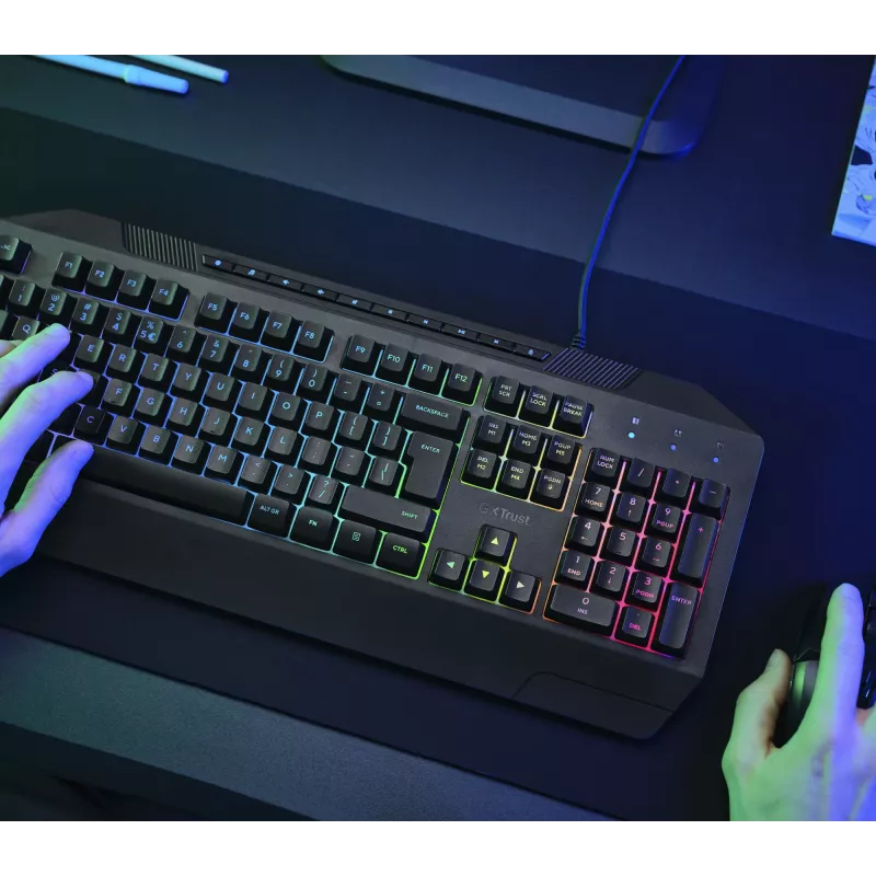 Trust GXT 836 Evocx klávesnica gaming USB AZERTY belgická čierna