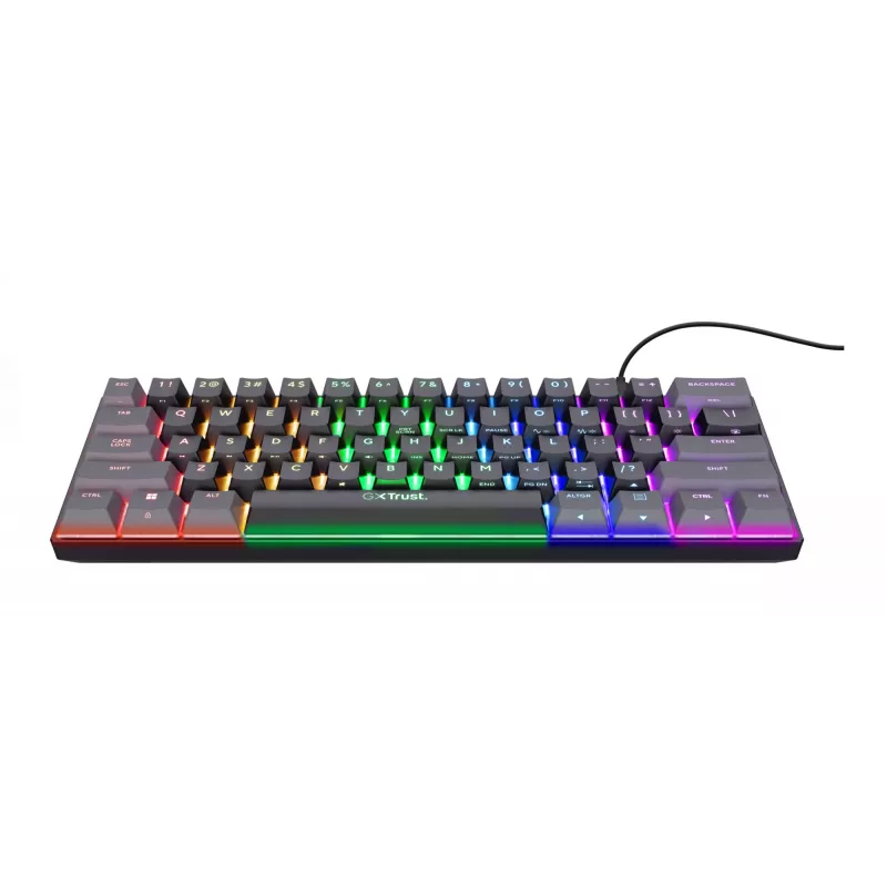 Trust GXT 867 Acira klávesnica gaming USB AZERTY belgická čierna, sivá