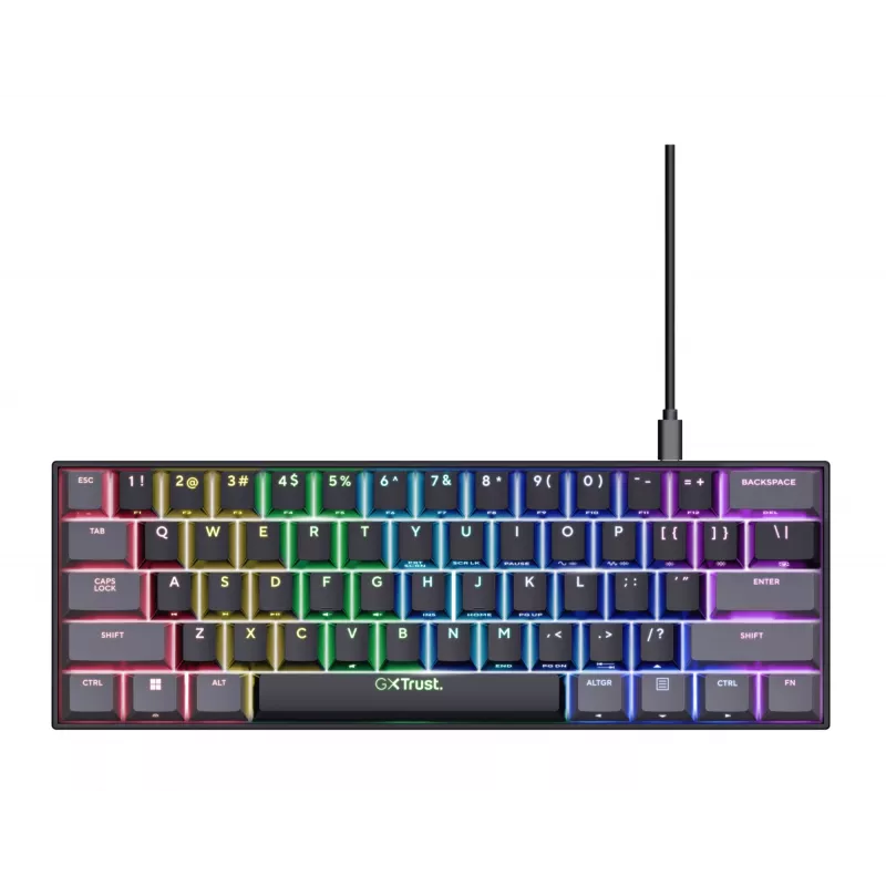 Trust GXT 867 Acira klávesnica gaming USB AZERTY belgická čierna, sivá