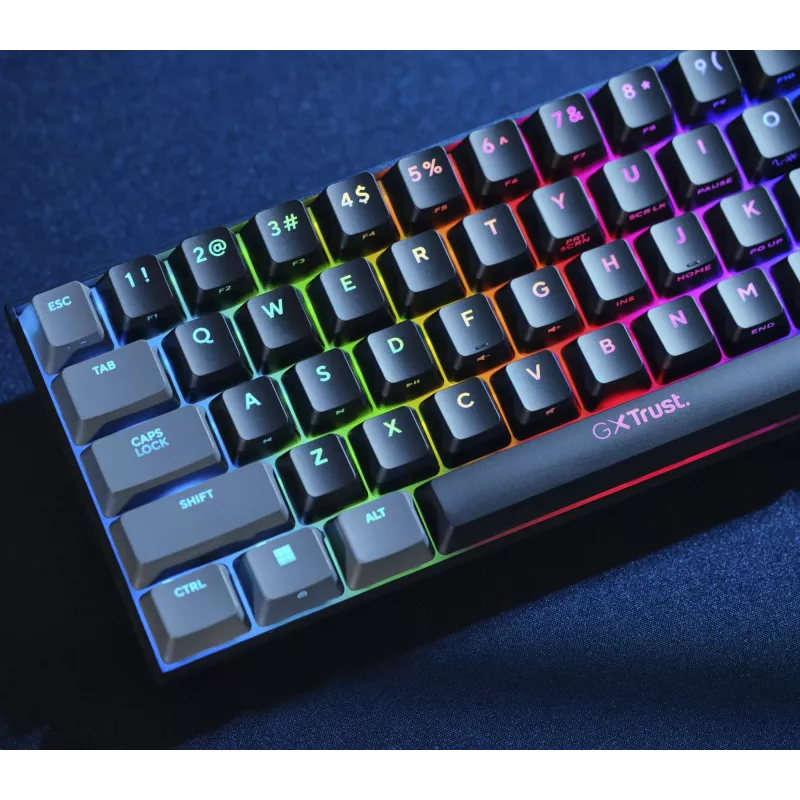 Trust GXT 867 Acira klávesnica gaming USB AZERTY belgická čierna, sivá