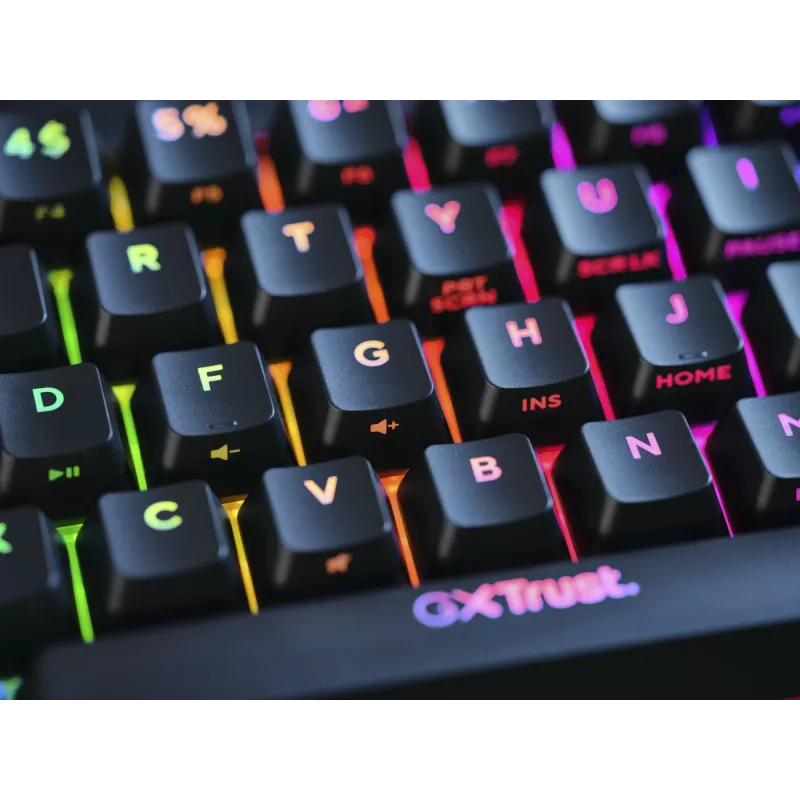 Trust GXT 867 Acira klávesnica gaming USB AZERTY belgická čierna, sivá