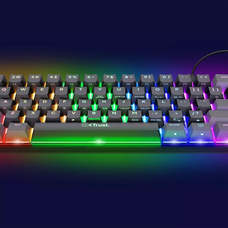 Trust GXT 867 Acira klávesnica gaming USB AZERTY belgická čierna, sivá