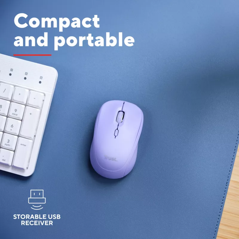Trust Yvi+ myš univerzálna obojručná RF wireless + Bluetooth optická 1600 DPI