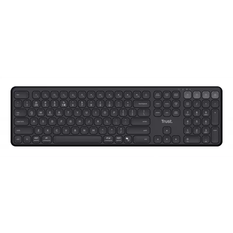 Trust Vaiya klávesnica univerzálna USB + RF wireless + Bluetooth AZERTY belgická čierna