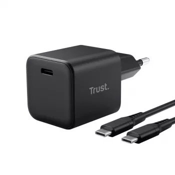 Nabíjačka TRUST Maxo ultra malá 65W GaN USB-C čierna s 2m káblom