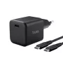 Nabíjačka TRUST Maxo ultra malá 65W GaN USB-C čierna s 2m káblom