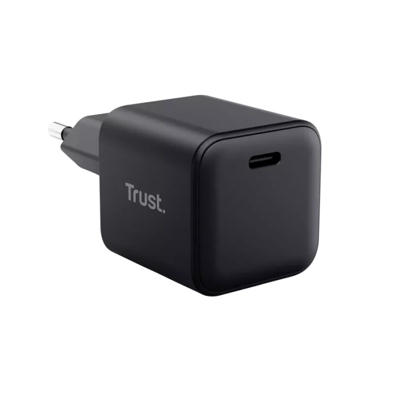 Nabíjačka TRUST Maxo ultra malá 65W GaN USB-C čierna s 2m káblom