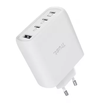 TRUST Maxo 65W interiérová AC rýchlonabíjačka, 3x USB-C, max. 20 V, 2 m kábel, biela
