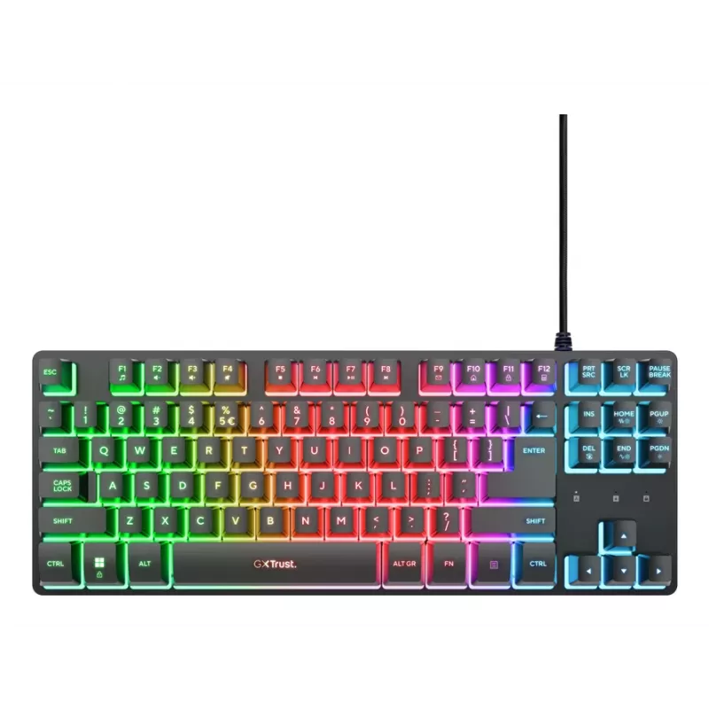 Trust GXT 833 Thado TKL klávesnica gaming USB AZERTY belgická čierna