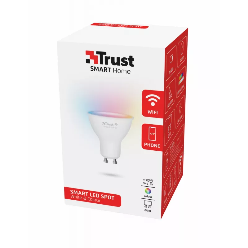 Smart žiarovka Trust 71279 Wi-Fi biela 50x50x54 mm