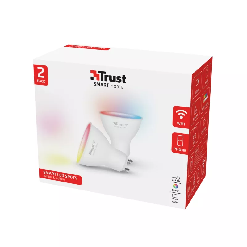 Smart žiarovka Trust 71292 Wi-Fi biela 50 mm x 50 mm x 54 mm