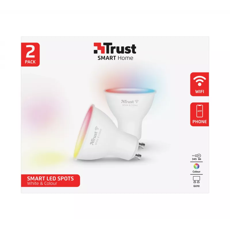 Smart žiarovka Trust 71292 Wi-Fi biela 50 mm x 50 mm x 54 mm