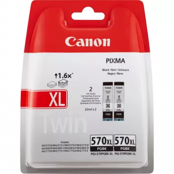 Canon PGI-570BK XL vysoká výdrž čierna atramentová kazeta (dvojbalenie)