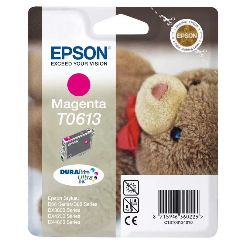 Epson Teddybear jednobalenie purpurová T0613 DURABrite Ultra atrament