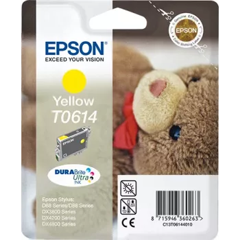 Epson Teddybear jednobalenie žltá T0614 DURABrite Ultra atrament, žltá, pigmentový atrament, 8 ml, 1 ks