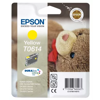 Epson Teddybear jednobalenie žltá T0614 DURABrite Ultra atrament, žltá, pigmentový atrament, 8 ml, 1 ks