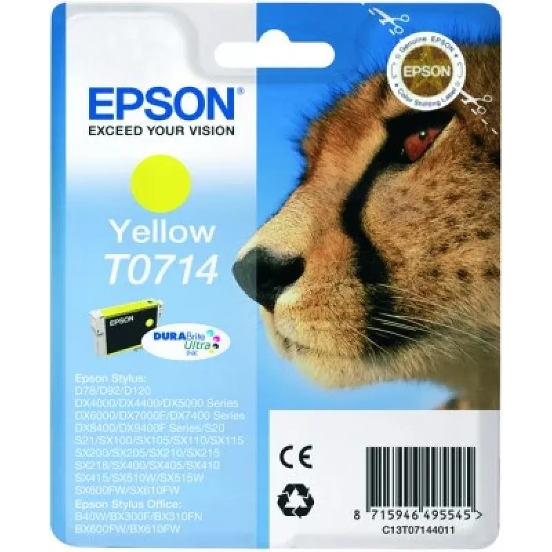 Epson Cheetah jednobalenie žltá T0714 DURABrite Ultra atrament