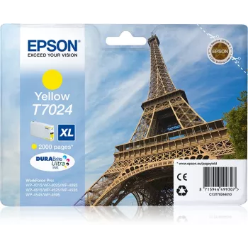 Epson Eiffel Tower atramentová kazeta XL žltá 2k, vysoký (XL) výkon, žltá, pigmentový atrament, 21,3 ml, 1 ks