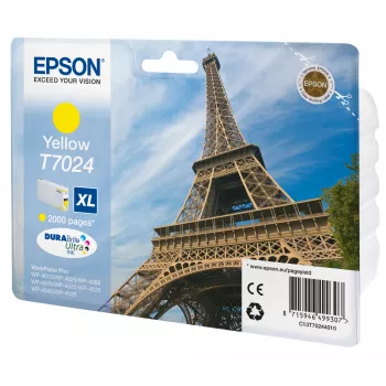 Epson Eiffel Tower atramentová kazeta XL žltá 2k, vysoký (XL) výkon, žltá, pigmentový atrament, 21,3 ml, 1 ks