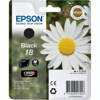 Epson Daisy jednobalenie čierna 18 Claria Home atrament, štandardná výdrž, foto čierna, farbivo, 1 ks