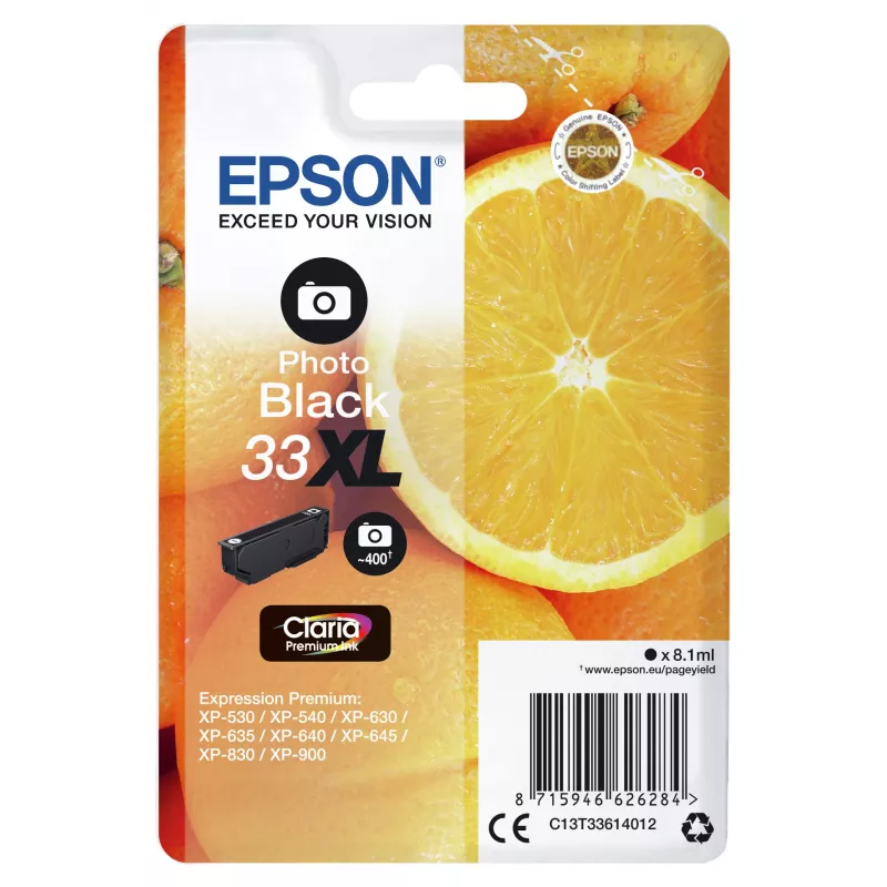 Epson Oranges jednobalenie foto čierna 33XL Claria Premium atrament