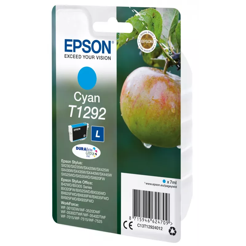 Epson Apple jednobalenie cyan T1292 DURABrite Ultra atrament, cyan, 7 ml, 1 ks