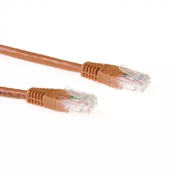 ACT hnedý 20-metrový U/UTP CAT6A patch kábel s RJ45 konektormi