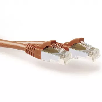 ACT hnedý 1,50 metrový SFTP CAT6A patch kábel bez zaistenia s RJ45 konektormi
