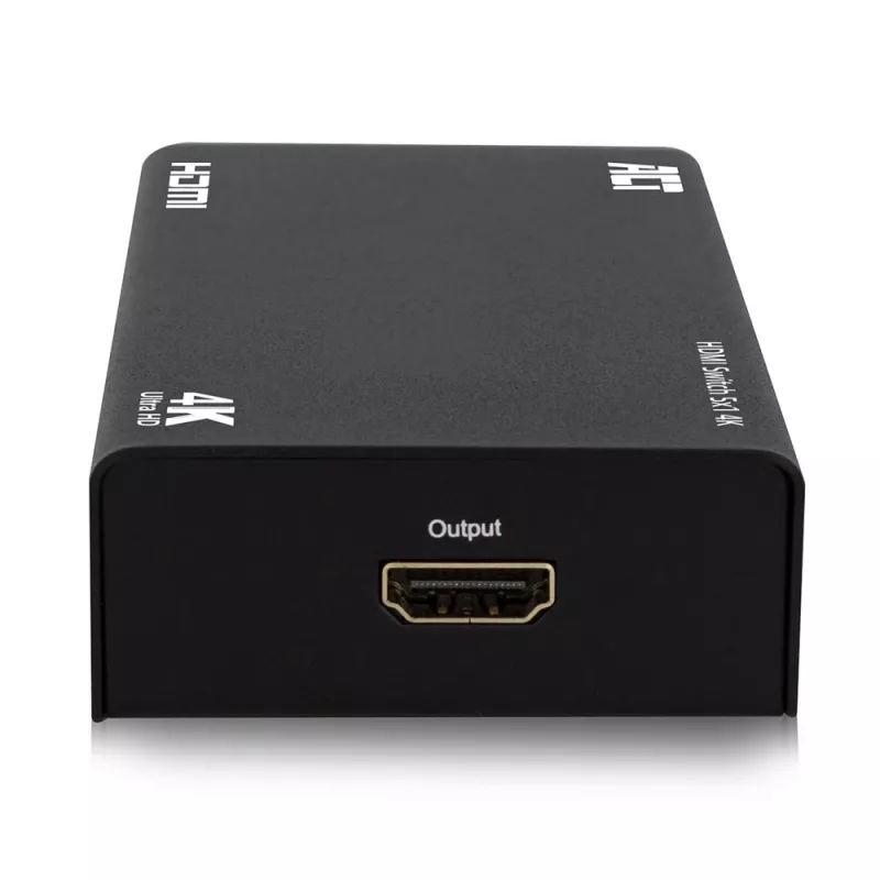 ACT 5x 1 HDMI switch, podpora 3D a 4K, HDMI, čierny, 60 Hz, 2160p, indikátor prevádzky, 203 mm