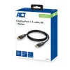 ACT DisplayPort 1.4 kábel 8K, 1m, 1 m, DisplayPort, DisplayPort, konektor samec, konektor samec, čierny