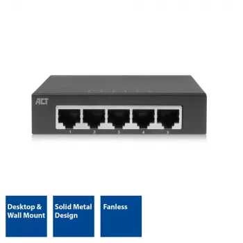 Neřízený switch ACT AC4415 Gigabit Ethernet 5 portov 10 Gbit/s