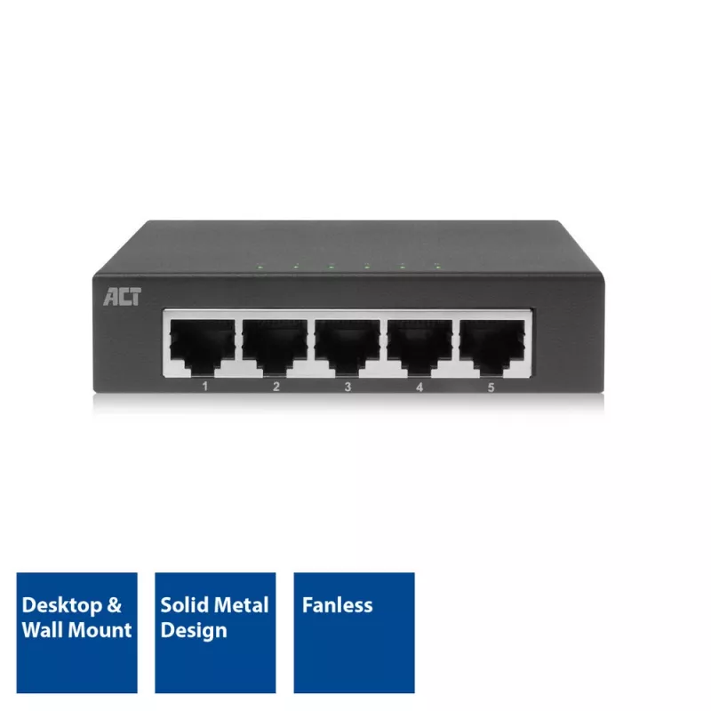 Neřízený switch ACT AC4415 Gigabit Ethernet 5 portov 10 Gbit/s