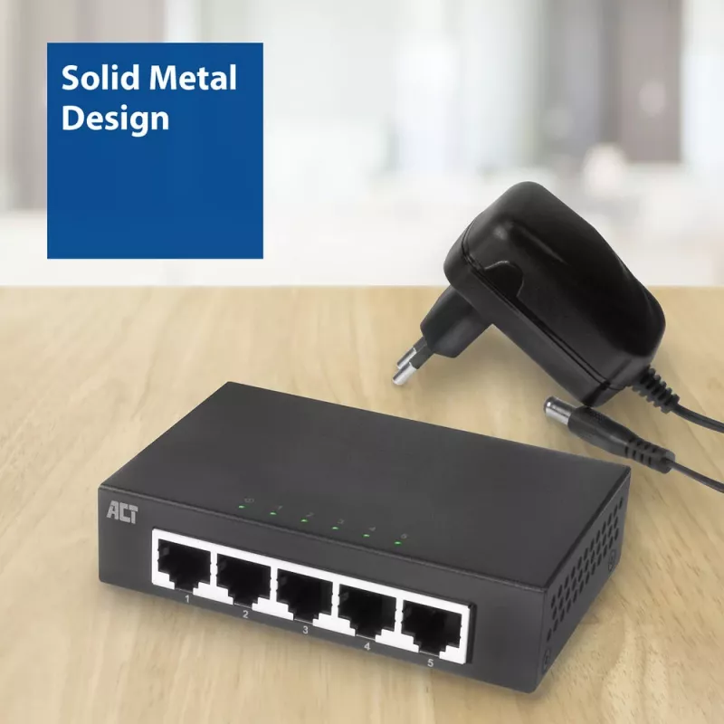 Neřízený switch ACT AC4415 Gigabit Ethernet 5 portov 10 Gbit/s
