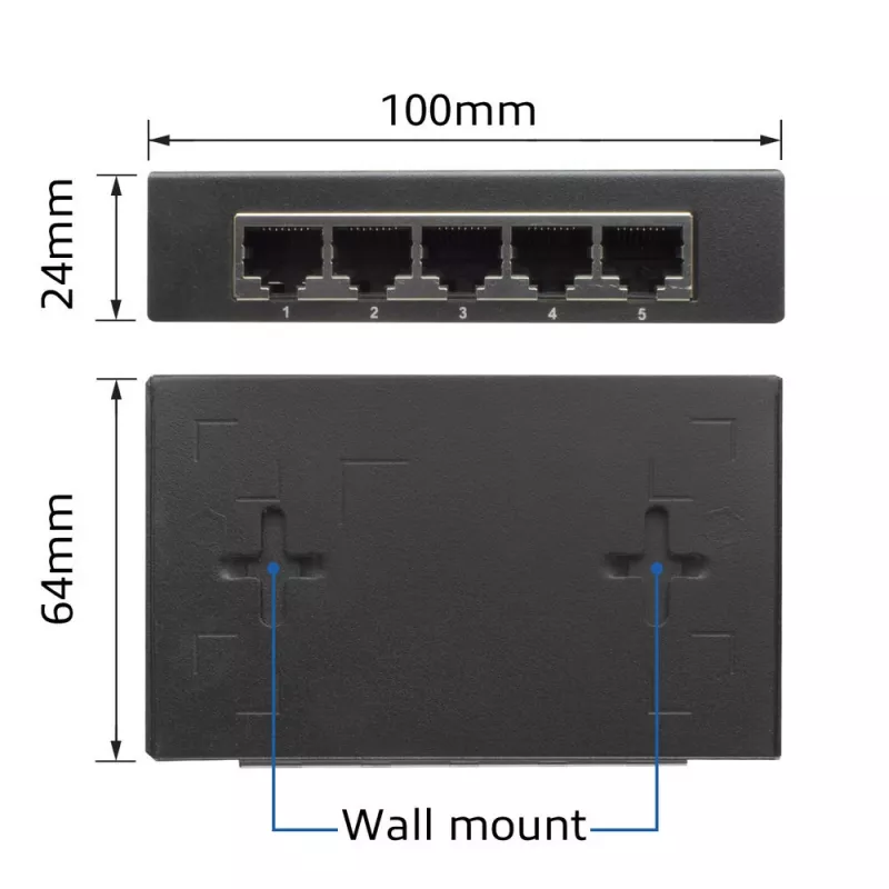 Neřízený switch ACT AC4415 Gigabit Ethernet 5 portov 10 Gbit/s