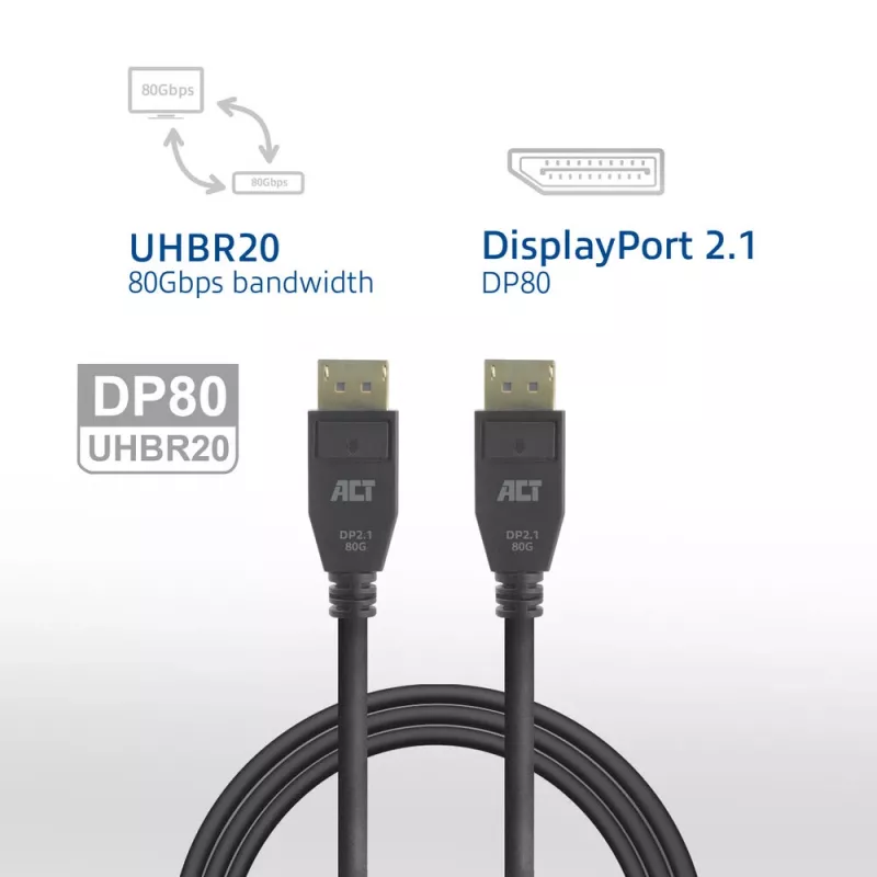 ACT AK4081 DisplayPort kábel 1 m čierny
