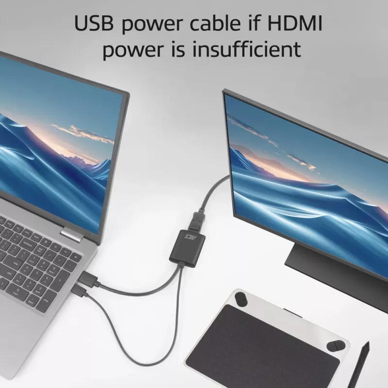 ACT AC7536 video kábel adaptér 0,24 m HDMI + USB DisplayPort čierny