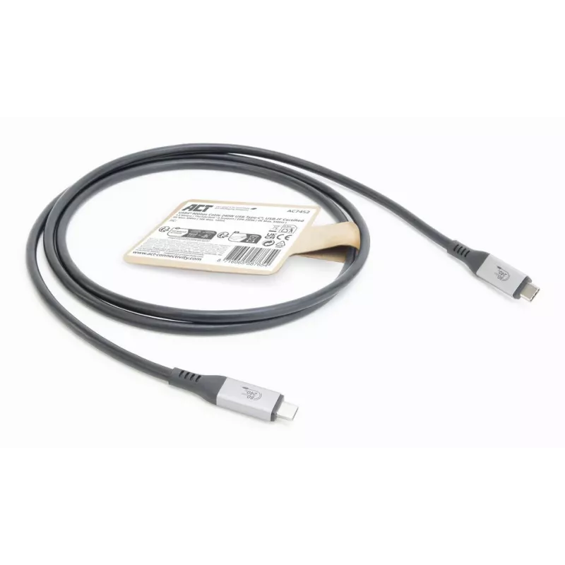 ACT USB4 80Gbps Thunderbolt 5 kábel 240W USB Type-C, USB-IF certifikovaný, 1,5 metra