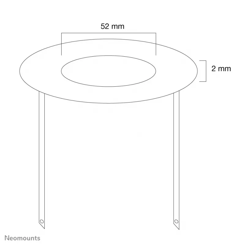 Neomounts FPMA-CRW5 stropný kryt – priem. 52 mm, biely, oceľ, strop, FPMA-C100, FPMA-C100SILVER, 2 mm, 5,2 cm