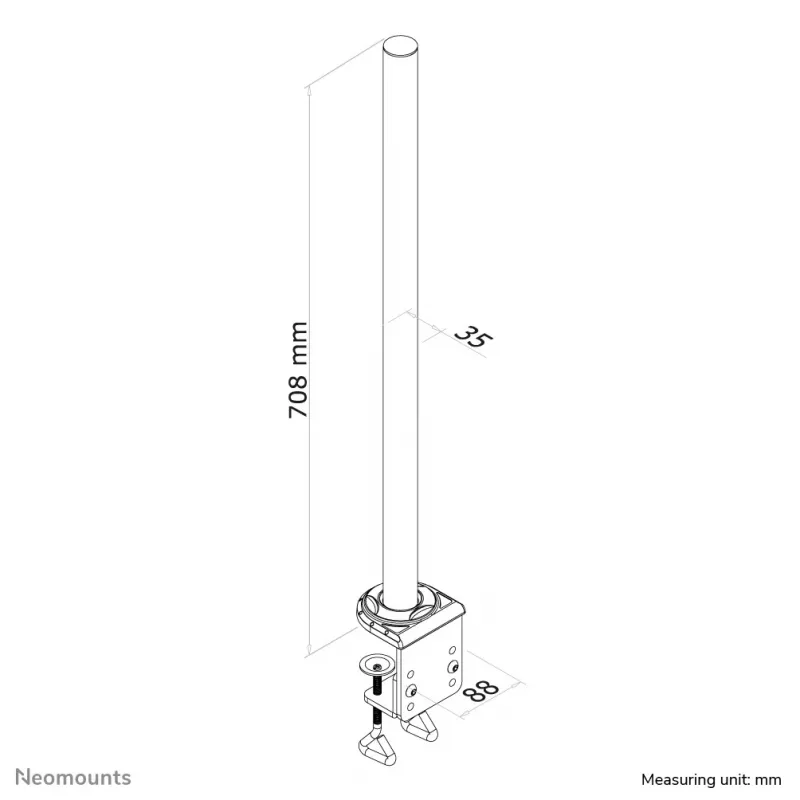 Neomounts FPMA-D935POLE predlžovacia tyč pre rameno monitora - výška 70 cm