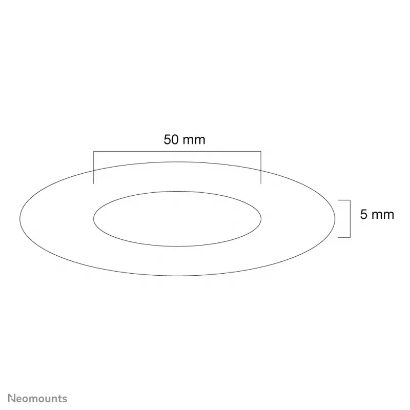 Neomounts FPMA-CRB5HM stropný kryt – priemer 50 mm, čierny, plast, stropná montáž, 5 mm, 5 cm, 1 kus