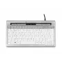 BakkerElkhuizen S-board 840 BE Azerty, Tenkeyless (80–87 %), káblová, USB, nožnicové spínače, AZERTY, svetlosivá, biela