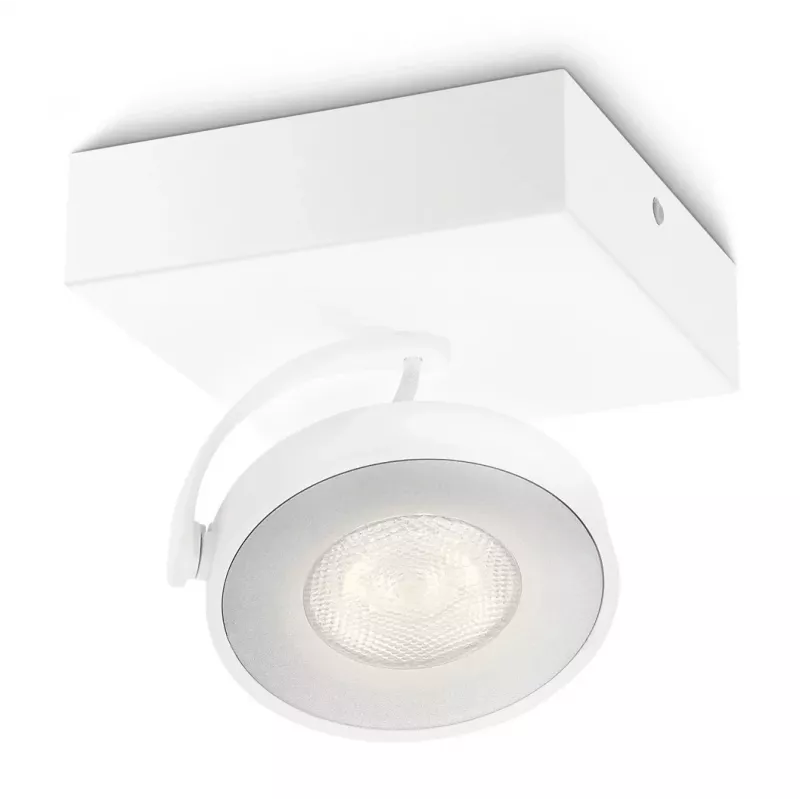 Nadstavbový LED spot Signify Philips Dimmable Clockwork 6,5W, 500 lm, 2700 K, IP20, biela