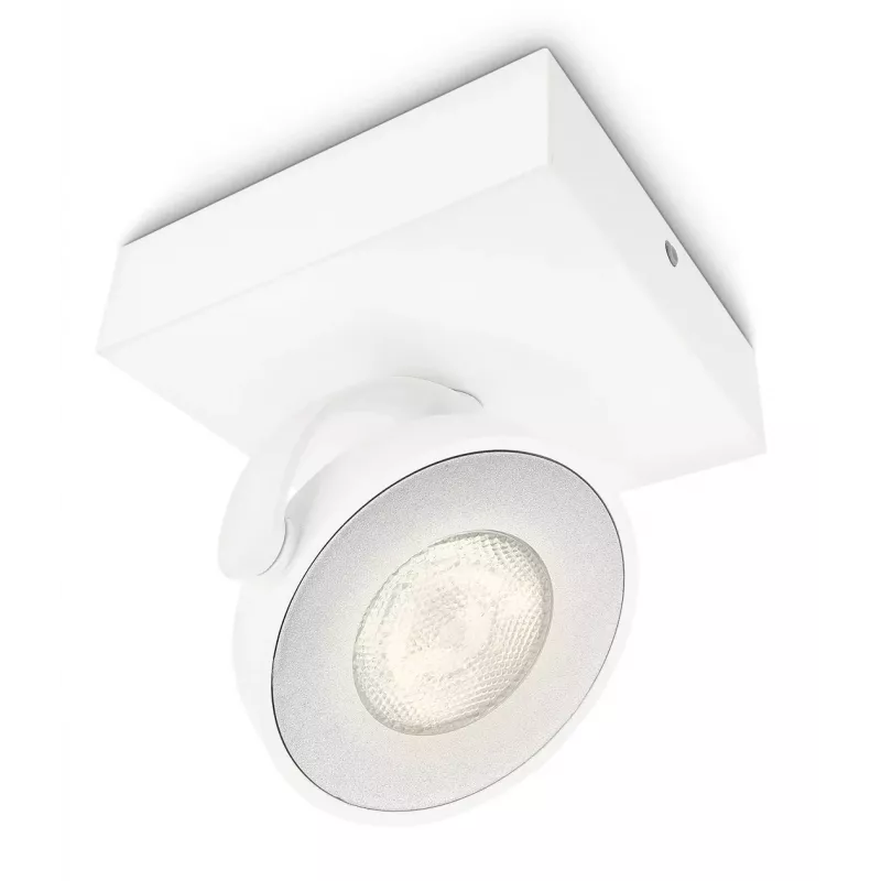 Nadstavbový LED spot Signify Philips Dimmable Clockwork 6,5W, 500 lm, 2700 K, IP20, biela