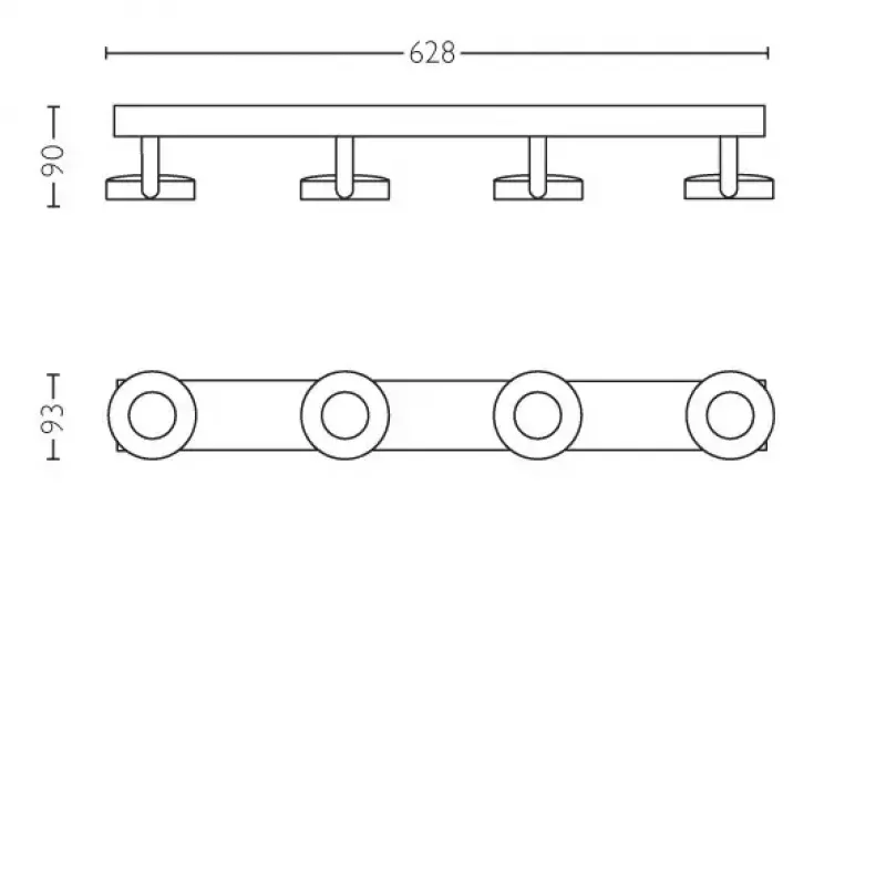 Philips WarmGlow LED Clockwork stropné/nástenné svietidlo 4x LED, 18 W celkom, 2700 K, 2000 lm, stmievateľné, IP20, biela