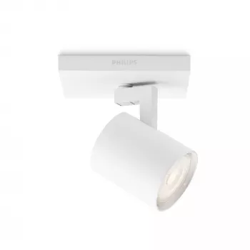 Nadstavbové svietidlo Signify Philips myLiving 5309031P0, GU10 LED 3.5W, 2700K, 255 lm, biela, stmievateľné