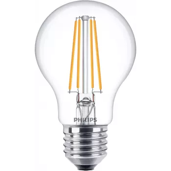 Philips Filament žiarovka číra 60W A60 E27 x3, 7 W, 60 W, E27, 806 lm, 15000 h, teplá biela